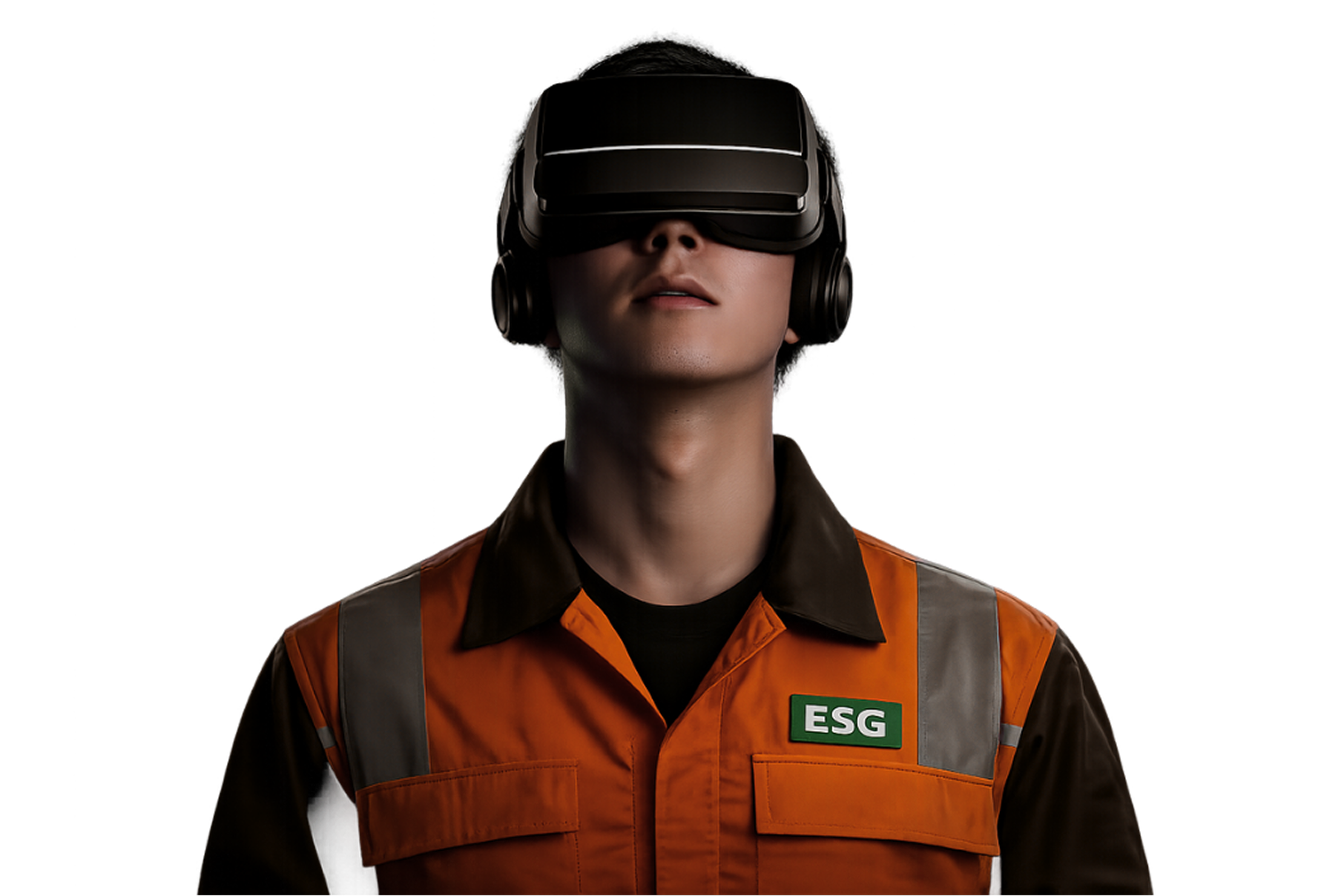 Worker wearing ESG VR headset