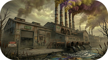 Visualized Impact — factory pollution scenario