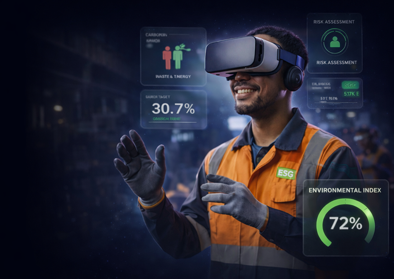 Worker using ESG VR training headset