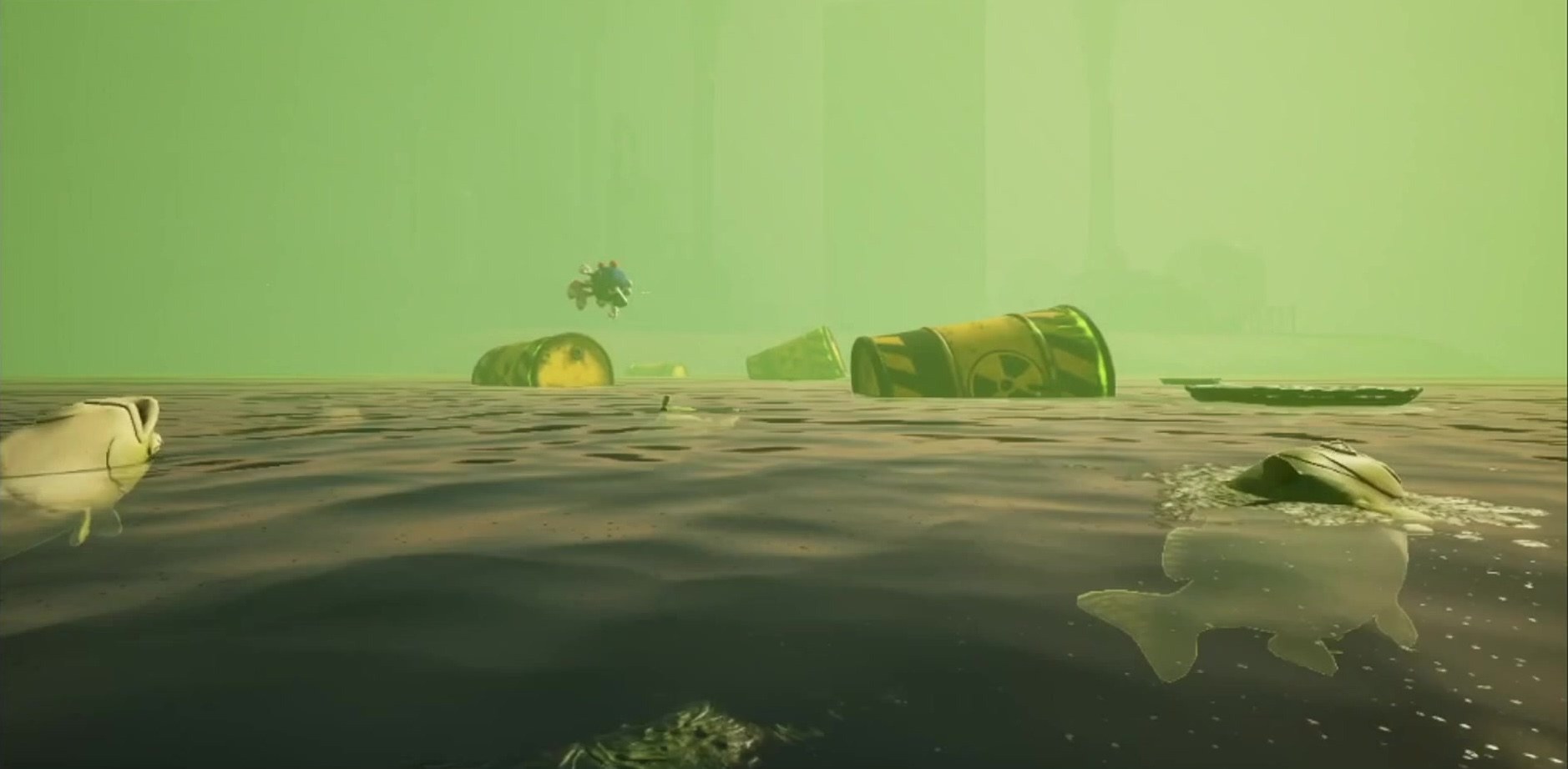Visualized Impact — polluted water scene from the VR training