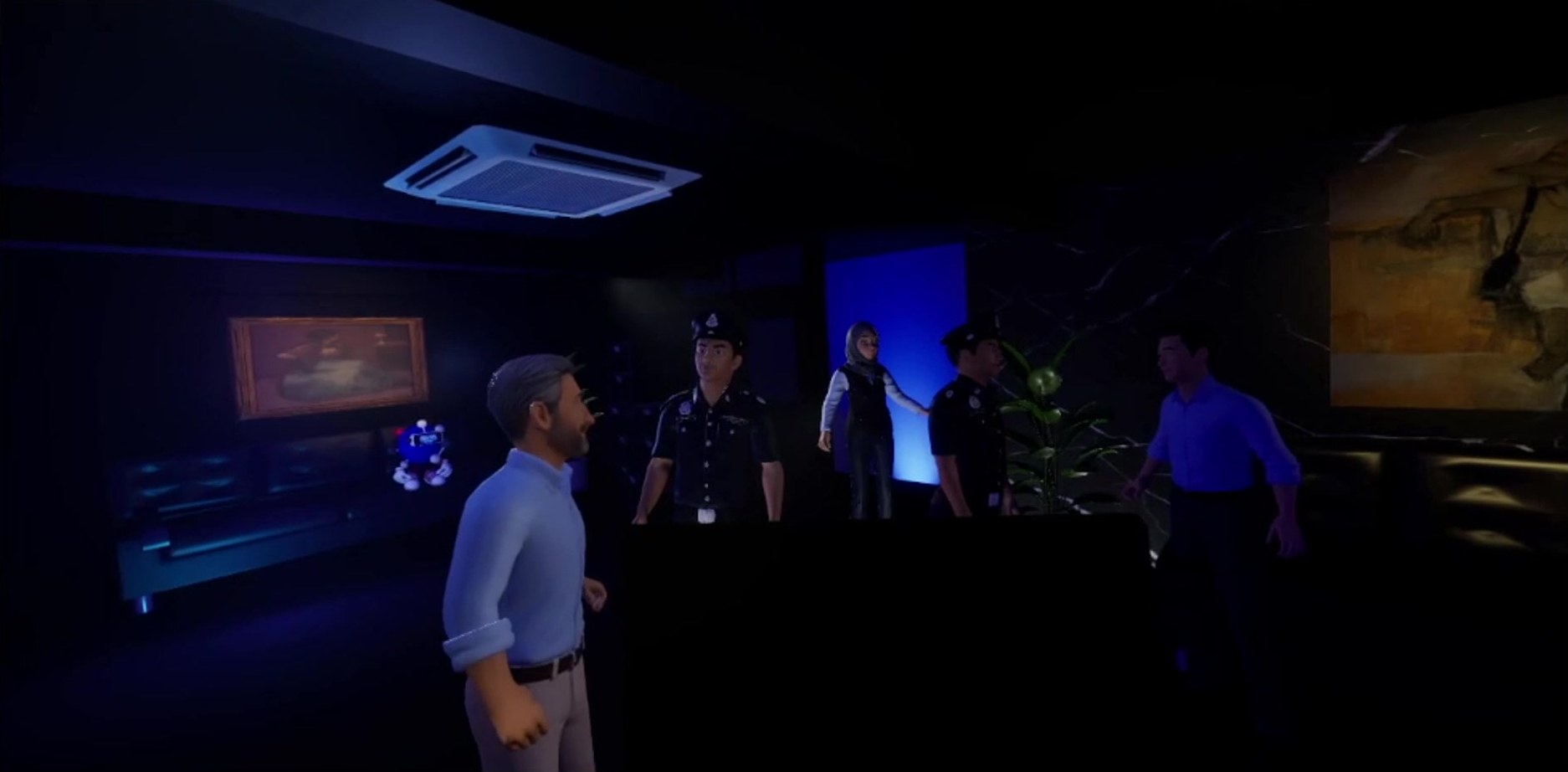 Policy in Action — governance scene from the VR training