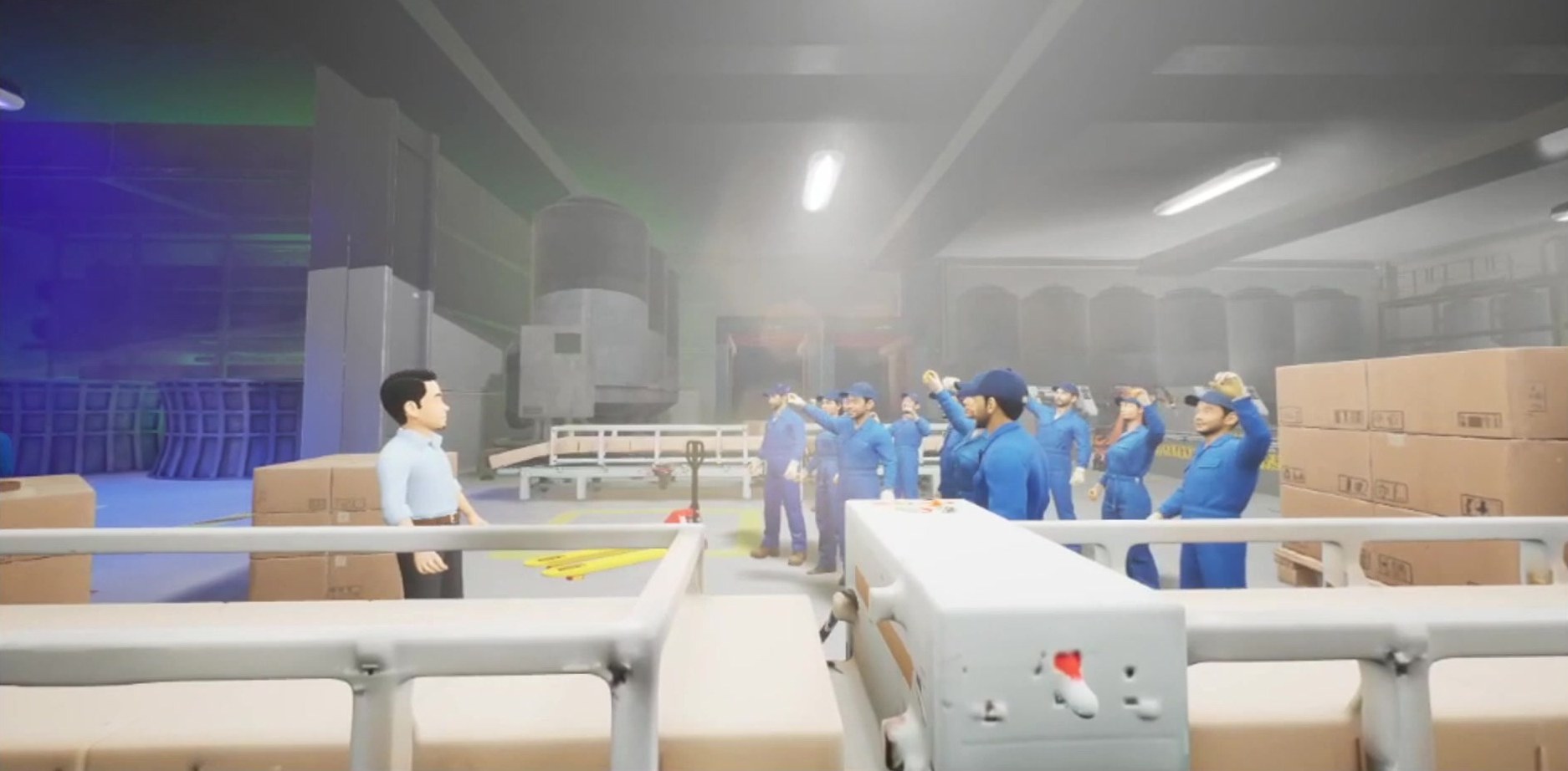 Radical Empathy — workers scene from the VR training